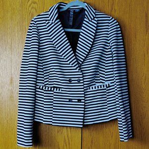 PAYTON- Black/White Stripe Fitted Blazer